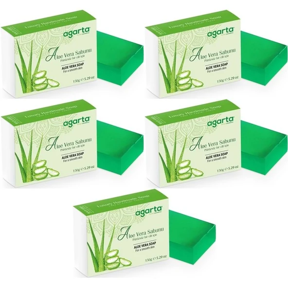 Agarta El Yapımı Doğal Sabun 150GR Aloe Vera (5 Li Set) ürün görseli