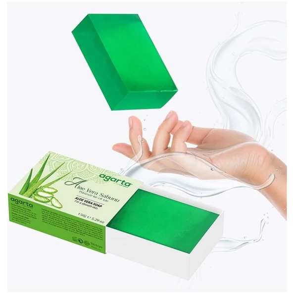 Agarta El Yapımı Doğal Sabun 150GR Aloe Vera (2 Li Set) - Resim 3
