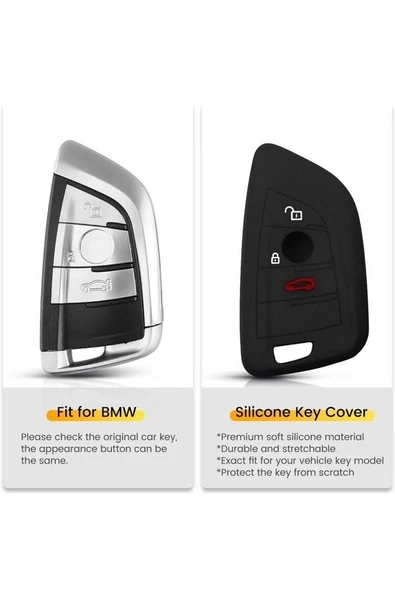 Bmw 2 5 7 X1 X5 X6 Serisi Silikon Anahtar Kılıf (SİYAH) - Resim 5