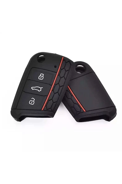 Skoda Octavia Fabia Superb Slikon Anahtar Kılıfı - Resim 2