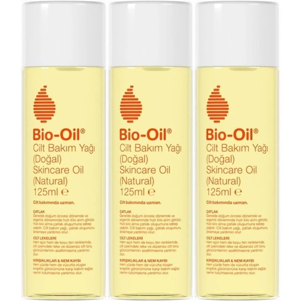 Bio-Oil %100 Natural Çatlak & Leke Karşıtı Nemlendirici Doğal Cilt Bakım Yağı 125ML (3 Lü Set)