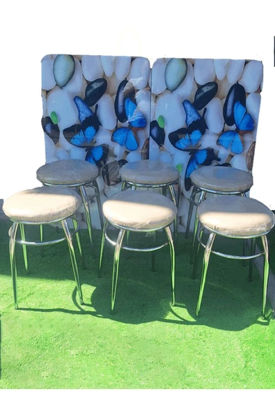 6'lı Tabure Krom Ayaklı - 2