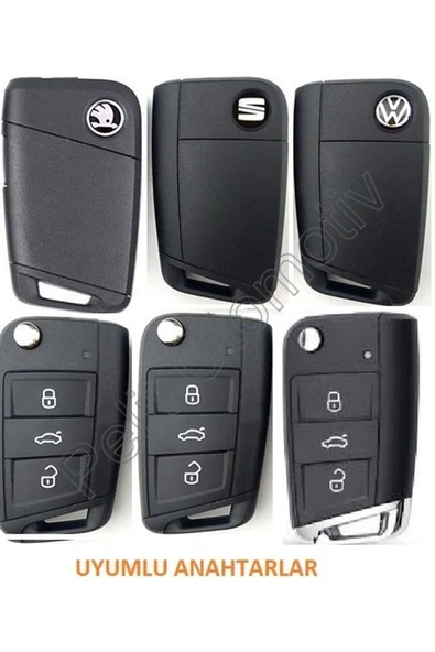 Volkswagen Sustalı Anahtar Kılıfı Süperlüx Gümüş - Resim 3