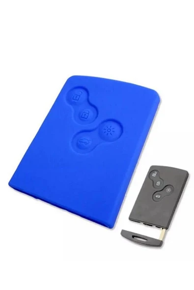 Renault Clio Logan Megane 3 Koleos Silikon Anahtar Kılıfı Mavi Renk Not Kart Ile Yuvaya Girmez ürün görseli