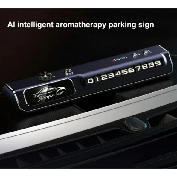 Ozmik Akıllı araç parfüm sprey aromaterapi ve cep numarası geçici park işareti  RGB renkli müzik - 9