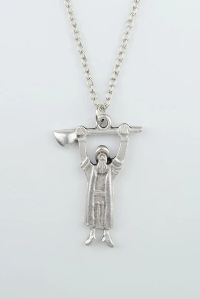 Pir Sultan Abdal Gümüş Kaplama Düz Zincir Kolye