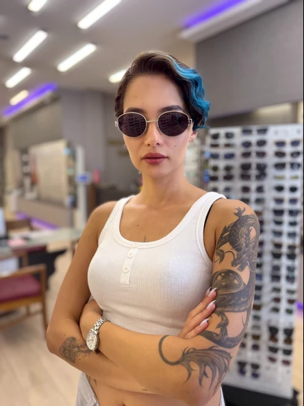 Via Silver/Füme 55 Olivier Philippe Polarize Güneş Gözlüğü - Resim 3