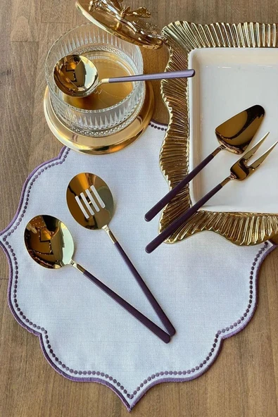 Dame Marie Purple-Gold 5 Parça Sos Kepçe Seti ürün görseli 1