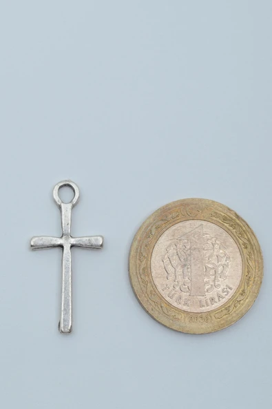 Minimal Haç Gümüş Kaplama Düz Zincir Kolye - Resim 4