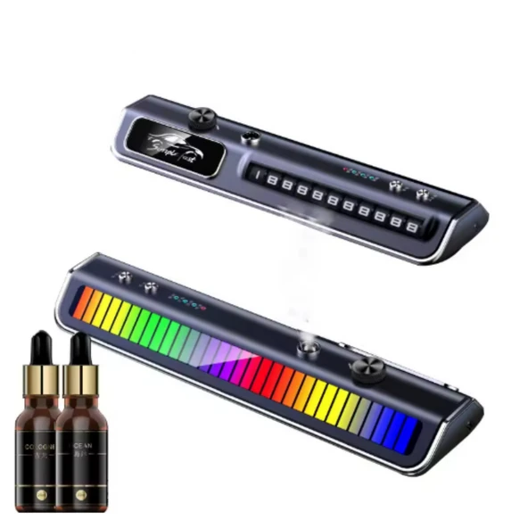 Ozmik Akıllı araç parfüm sprey aromaterapi ve cep numarası geçici park işareti  RGB renkli müzik - 1