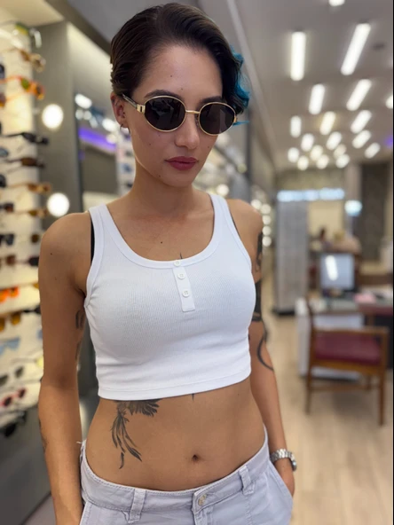 Via Gold/Black 55 Olivier Philippe Polarize Güneş Gözlüğü - Resim 6