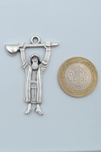 Pir Sultan Abdal Gümüş Kaplama Düz Zincir Kolye - 4