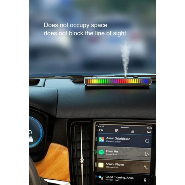 Ozmik Akıllı araç parfüm sprey aromaterapi ve cep numarası geçici park işareti  RGB renkli müzik - 5
