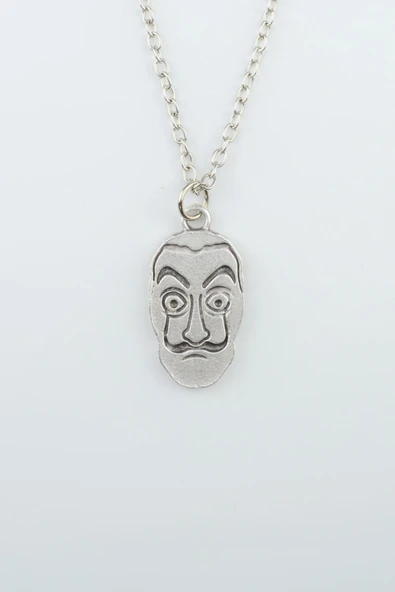 La Casa De Papel - Salvador Dali Gümüş Kaplama Düz Zincir Kolye ürün görseli