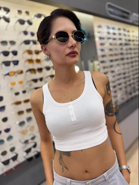 Via Gold/Black 55 Olivier Philippe Polarize Güneş Gözlüğü - Resim 5