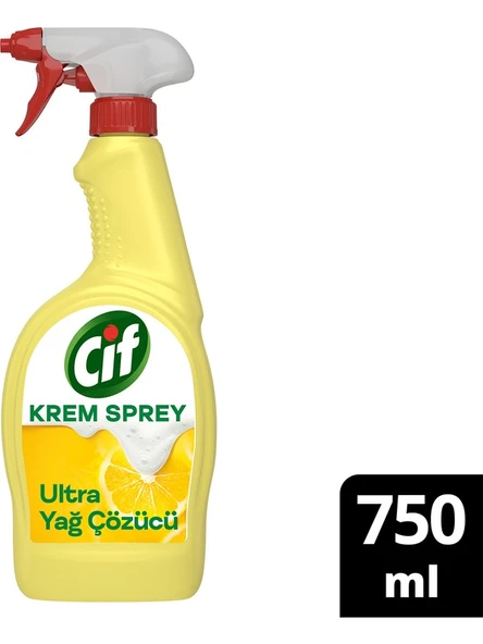 Cif Krem Sprey Ultra Yağ Çözücü Yüzey Temizleyici Limon 750 ml ürün görseli