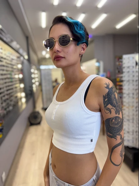 Via Gold/Black 55 Olivier Philippe Polarize Güneş Gözlüğü - Resim 4