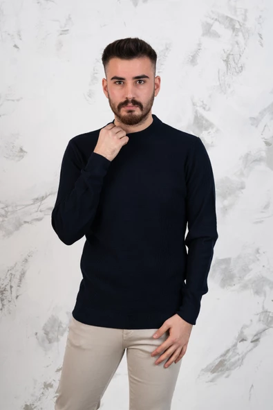 SLİMFİT YARIM BALIKÇI ERKEK TRİKO SPOR KAZAK - 9