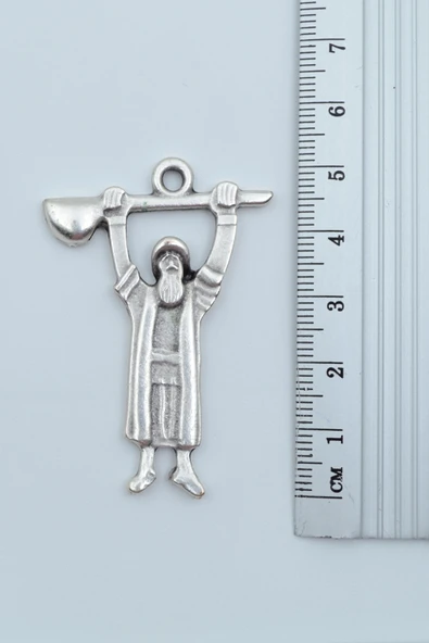 Pir Sultan Abdal Gümüş Kaplama Düz Zincir Kolye - 3