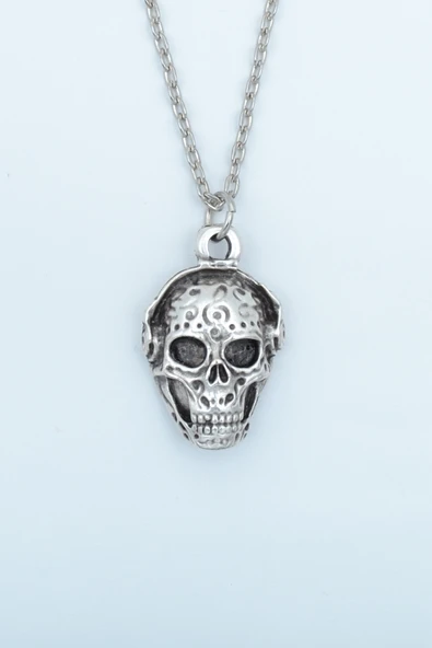 Dj Kuru Kafa Gümüş Kaplama Düz Zincir Kolye