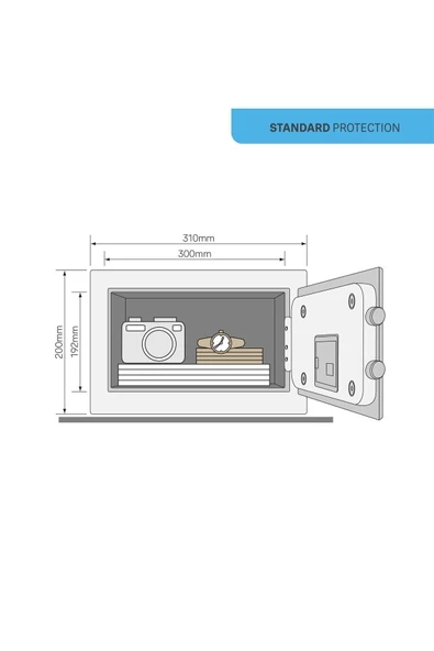 Yale Yec/200/Db1 Küçük Boy Şifreli Alarmlı Kollu Kasa - Resim 5