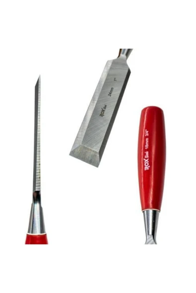 Rox Wood 0184 Ahşap Oyma, Düz Uçlu Iskarpela Takımı 4 Parça - Resim 4