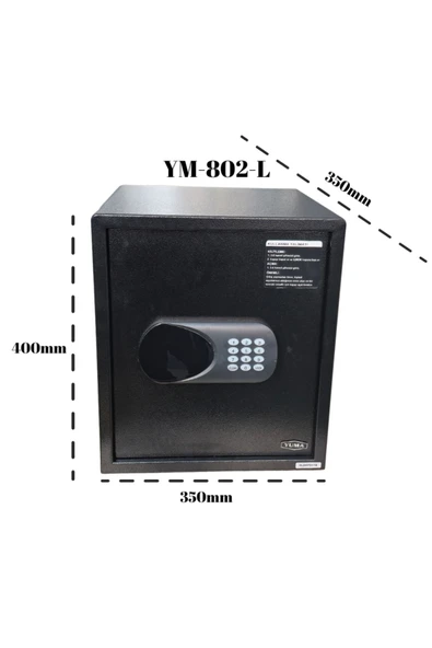 Yuma Ym-802-L Elektronik Şifreli Ve Anahtarlı Çelik Kasa - Resim 2