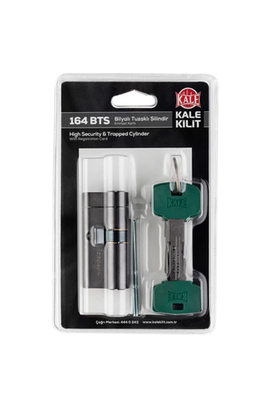 Kale Kilit Kale Bilyalı Tuzaklı - Plastik Yeşil Kafalı 5 Anahtarlı-Blisterlı-Antrasit - 68Mm (26+10+32) ürün görseli 1