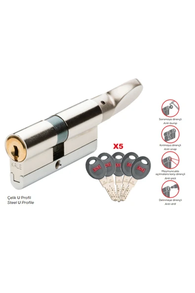 Kale Kilit 164 Cecm Mandallı Topuzlu (40 10 40) 90 Mm Kilit Göbeği-Nikel (Özel Ölçü) ürün görseli