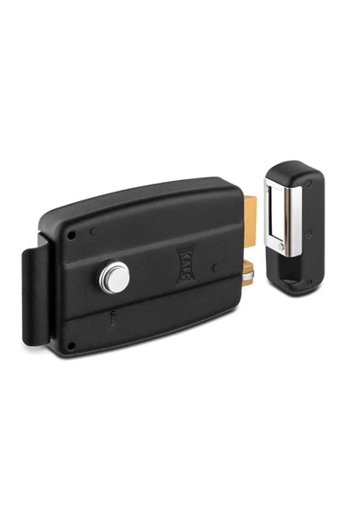 Kale Kilit 157El Standart Silindirli Elektrikli Tirajlı Demir Kapı Kilidi - Siyah - Resim 2