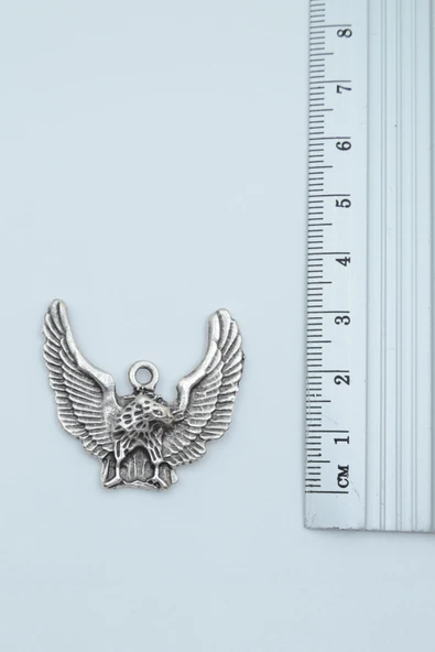 Kartal Gümüş Kaplama Örme Zincir Kolye - Resim 3