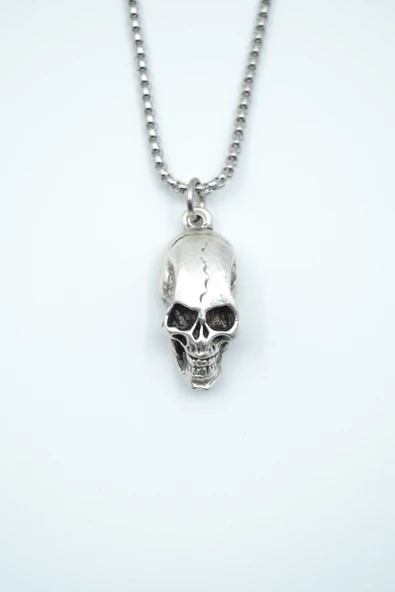 Kuru Kafa Gümüş Kaplama Örme Zincir Kolye