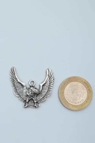 Kartal Gümüş Kaplama Örme Zincir Kolye - Resim 4
