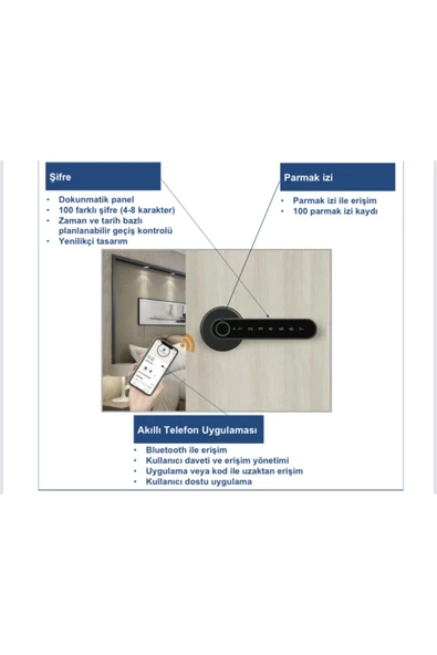 Mul-T-Lock Multlock Smart Handle - Akıllı Kapı Kolu Saten - 4