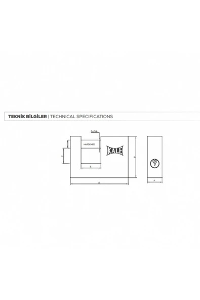 KALE Yatay Pirinç Asma Kilit (Sarı) 80Mm / Kd001/50-280 - Resim 3