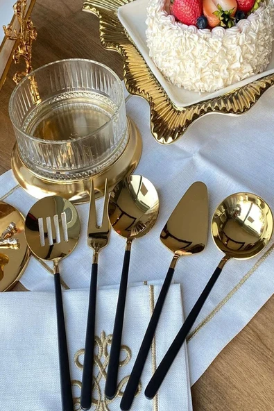 Dame Marie Black-Gold 5 Parça Sos Kepçe Seti - Resim 2