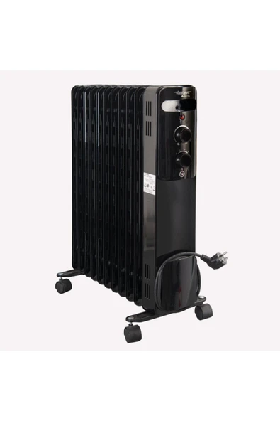 Voltomat 2500W 11 Dilim Yağlı Radyatör Petek Gibi Kalorifer Elektrikli Isıtıcı Yanan Siyah ürün görseli 1