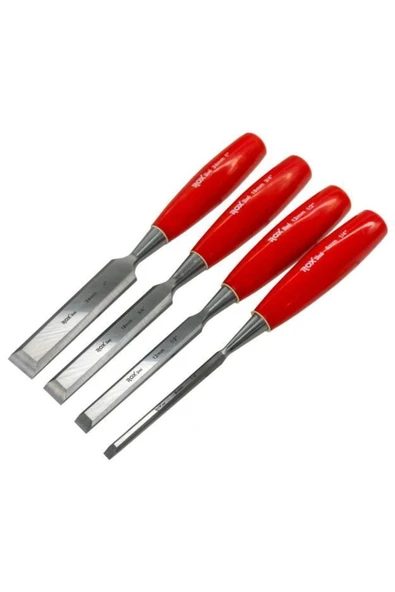 Rox Wood 0184 Ahşap Oyma, Düz Uçlu Iskarpela Takımı 4 Parça ürün görseli 1