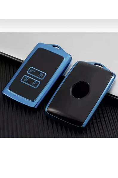 Clio 5 Megane 4 Kadjar Dacia Duster Lüx Anahtar Koruma (kılıfı) Kabı Mavi Renk ürün görseli