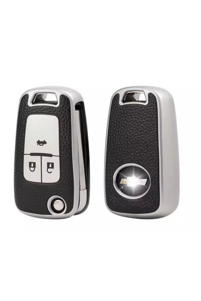 Chevrolet Cruze Ve Opel Astra Insignia Corsa 3 Tuş Lüks Anahtar Koruma Kılıfı(kabı) Gümüş Renk ürün görseli