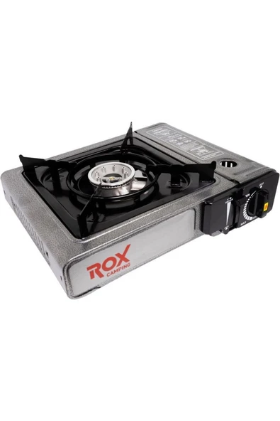 Rox 153Rox0103 Tekli Portatif Kamp Ocak Gri (Ekstra Gaz Girişli) 5 Adet Gaz Kartuş - 4