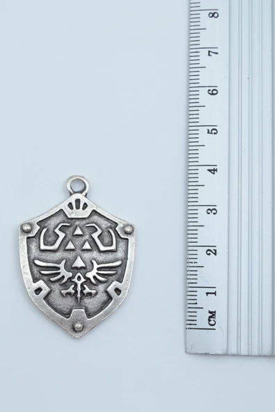 2'li The Legend Of Zelda Kalkan - Kılıç Gümüş Kaplama Kolye Seti - Resim 4