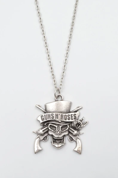 Guns'n Roses Gümüş Kaplama Düz Zincir Kolye ürün görseli