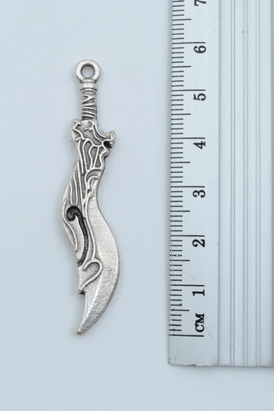 Lol Savaş Kılıcı Gümüş Kaplama Örme Zincir Kolye - Resim 3