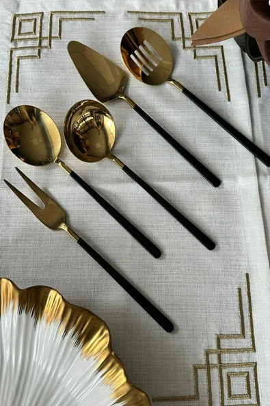 Dame Marie Black-Gold 5 Parça Sos Kepçe Seti ürün görseli 1