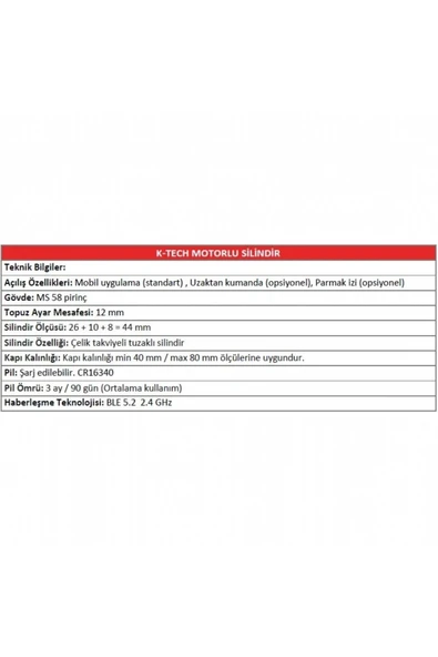 KALE K-Tech Yeni Nesil Akıllı Silindir - Motorlu Kilit - Resim 2
