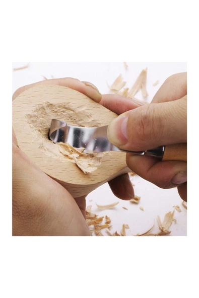 Rox Wood Wood 153184505 2 Parça Kaşık Oyma Ve Bıçak Seti - Resim 2