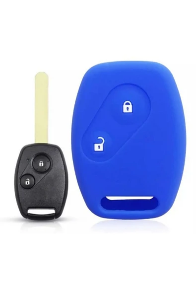 Honda Civic Fd6 Crv Accord 2 Tuşlu Silikon Anahtar Koruma Kılıfı Mavi Renk ürün görseli