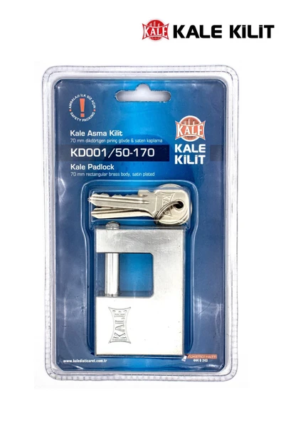 Kale Kilit Asma Kilit Yatay Pirinç (Saten) 70 Mm Kd001/50-170 ürün görseli 1