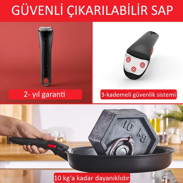 TEFAL Ingenio Emotion 2X Titanyum 10 Parça Tava Seti - Paslanmaz Çelik L897SA74 - 5